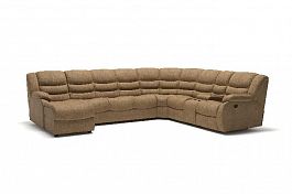 Ridberg диван-кровать угловой с шезлонгом замша бежевый - Фото предпросмотра