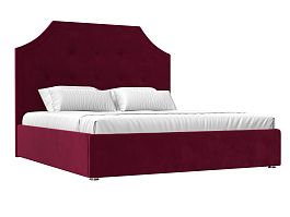 Интерьерная кровать Кантри 160 (полностью микровельвет бордовывй) - Фото предпросмотра