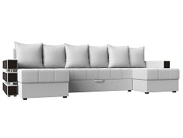 П-образный диван Венеция (полностью экокожа белая) - Фото предпросмотра