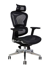 Кресло офисное / Hero black / черный пластик / черная сетка - Фото предпросмотра