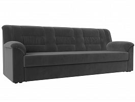 Прямой диван Карелия (полностью велюр серый) - Фото предпросмотра