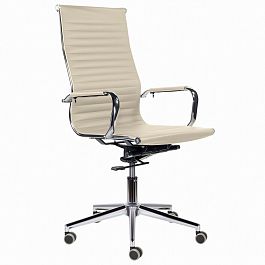 Кресло офисное BRABIX PREMIUM "Intense EX-531", экокожа, хром, бежевое, 532541 - Фото предпросмотра