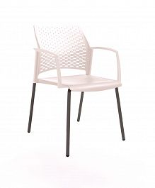 REWIND стул с закрытыми подлокотниками каркас черный/пластик белый "Кресла для посетителей"  ТК-001854000023 белый - Фото предпросмотра