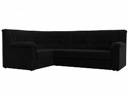Угловой диван Карелия левый угол (полностью микровельвет черный) - Фото предпросмотра