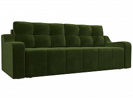 Прямой диван Итон (полностью микровельвет зеленый) - Фото предпросмотра