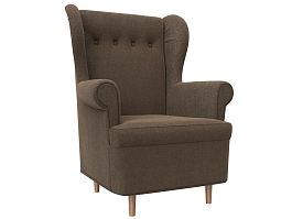 Кресло Торин (полностью рогожка коричневая) - Фото предпросмотра