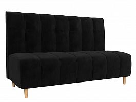 Прямой диван Ральф (полностью велюр черный) - Фото предпросмотра