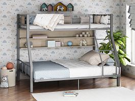 Двухъярусная кровать "Гранада-1П 140" серый - Фото предпросмотра