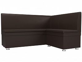 Кухонный угловой диван Уют коричневый, экокожа - Фото предпросмотра