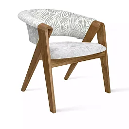 Кресло Lars, дуб натуральный, ткань, серый - Фото предпросмотра