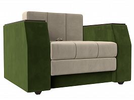 Кресло-кровать Атлантида (основа микровельвет бежевый, компаньон микровельвет зеленый) - Фото предпросмотра