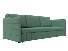 Прямой диван Слим Рогожка зеленый - Фото предпросмотра