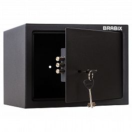Сейф мебельный BRABIX "SF-230KL", 230х310х250 мм, ключевой замок, черный, 291146, S103BR211514 - Фото предпросмотра