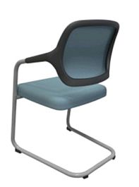 Конференц стул на полозьях Winger  CWG71GW,каркас металл серебристый,каркас спинки черный пластик/ с "Кресла для посетителей"  ТК-001818000013 серый - Фото предпросмотра
