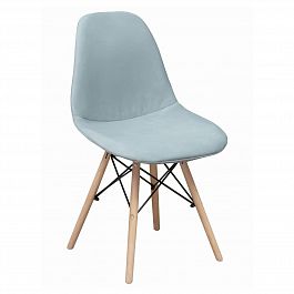 Чехол Е02 на стул Eames, уплотненный, велюр серый - Фото предпросмотра