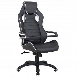 Кресло компьютерное BRABIX "Techno Pro GM-003", экокожа, черное/серое, вставки серые, 531814 - Фото предпросмотра