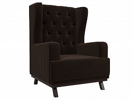 Кресло Джон Люкс (полностью микровельвет коричневый) - Фото предпросмотра