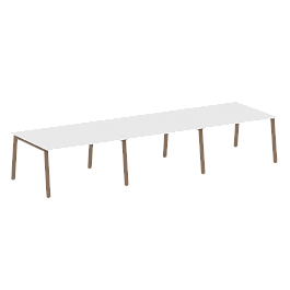 Metal System Перег. стол (3 столешницы) на А-образном м/к БА.ПРГ-3.3 Белый/Мокко металл 4200*1235*750 - Фото предпросмотра