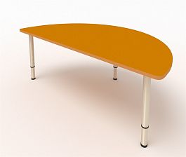 Детский стол полукруглый оранжевый - Фото предпросмотра