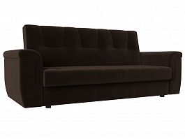 Прямой диван Эллиот (полностью микровельвет коричневый) - Фото предпросмотра