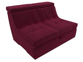 Модуль Холидей Люкс раскладной диван (полностью микровельвет бордовый) - Фото предпросмотра