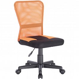 Кресло компактное BRABIX "Smart MG-313", без подлокотников, комбинированное, черное/оранжевое, 531844 - Фото предпросмотра