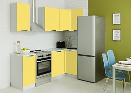 Кухня угловая "Атлант" Желтый 160см*100см - Фото предпросмотра