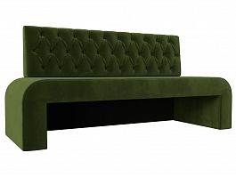 Кухонный прямой диван Кармен Люкс (полностью микровельвет зеленый) - Фото предпросмотра