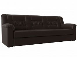 Прямой диван Карелия (полностью экокожа коричневая) - Фото предпросмотра
