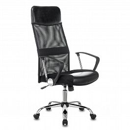 Кресло офисное CH-600SL, хром, ткань-сетка/кожзам, черное, 1380230 - Фото предпросмотра