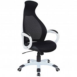 Кресло офисное BRABIX PREMIUM "Genesis EX-517", пластик белый, ткань/экокожа/сетка черная, 531573 - Фото предпросмотра