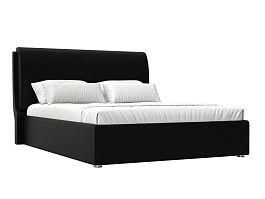 Интерьерная кровать Принцесса 160 (полностью экокожа черная) - Фото предпросмотра