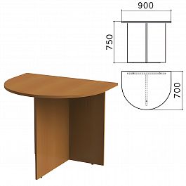 Стол приставной к столу для переговоров (640111) "Монолит", 900х700х750 мм, орех гварнери, ПМ19.3 - Фото предпросмотра