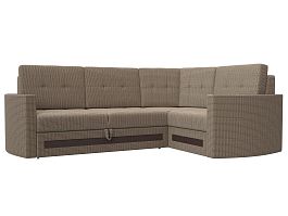 Угловой диван Белла правый (полностью рогожка корфу 03) - Фото предпросмотра
