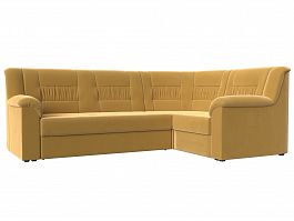 Угловой диван Карелия правый (полностью микровельвет желтый) - Фото предпросмотра