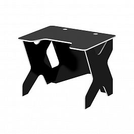 Стол для геймера "Геймерские столы" ПК-ПРА-СТГ100Х80/ФГ-В1-1110 черный шагрень+белая кромка - Фото предпросмотра
