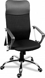 Кресло руководителя Астра А PC-900 (топган) с хромированной крестовиной, черный "Компьютерные кресла" ТК-002985000053 черный - Фото предпросмотра
