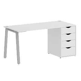 Home Office Стол письменный VR.SP-3-158.4.A Белый/Серый металл 1580*720*750 - Фото предпросмотра