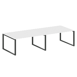 Metal System Перег. стол (2 столешницы) на О-образном м/к БО.ПРГ-2.4 Белый/Антрацит металл 3200*1235*750 - Фото предпросмотра