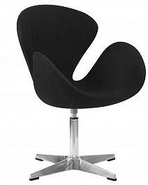 Кресло дизайнерское DOBRIN SWAN (черная ткань AF9, алюминиевое основание) - Фото предпросмотра