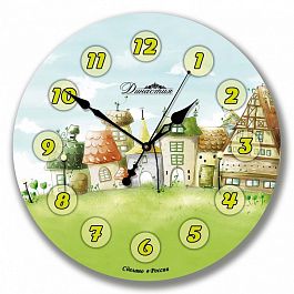 Настенные часы (33x33x4 см) Городок 01-041 - Фото предпросмотра