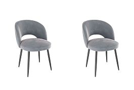 Набор стульев Моли (2 шт.) CHS.N.04.2095 серый (велюр)/черный - Фото предпросмотра