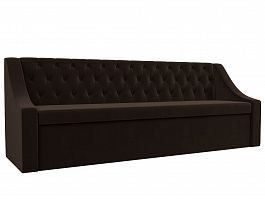 Кухонный прямой диван Мерлин (полностью микровельвет коричневый) - Фото предпросмотра