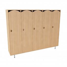 Шкафчик для одежды 5-секционный стандарт (бук) - Фото предпросмотра
