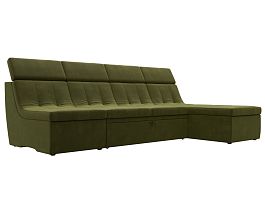 Угловой модульный диван Холидей Люкс (полностью микровельвет зеленый) - Фото предпросмотра