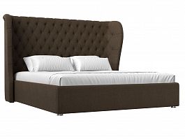 Интерьерная кровать Далия 200 (полностью рогожка коричневая) - Фото предпросмотра