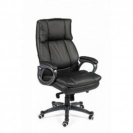 Кресло Мэдисон / (black) серый пластик / черная экокожа - Фото предпросмотра