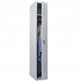 Шкаф металлический для одежды ПРАКТИК "LS-01", односекционный, 1830х302х500 мм, 17 кг, разборный - Фото предпросмотра