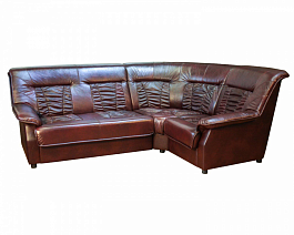 Угловой диван "Сиеста 2с1 правый" кожа+иск.кожа, миксотойл - Фото предпросмотра