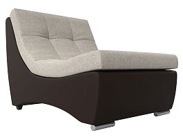 Модуль Монреаль кресло (основа рогожка бежевая, компаньон экокожа коричневая) - Фото предпросмотра